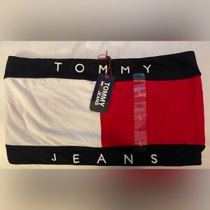 NWT Tommy Hilfiger Tommy Jeans Women's Bandeau Top In Red/white/blue